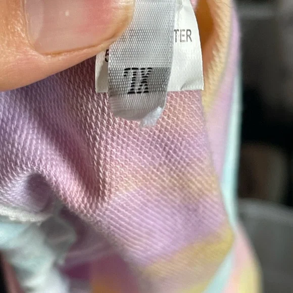 ✨Sorbet Skies Pastel Dreams Tie-Dye Cropped Sweatershirt/ XL / Ballonon Sleeve - Picture 4 of 5